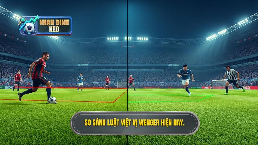 1. So sánh luật việt vị Wenger hiện nay.
