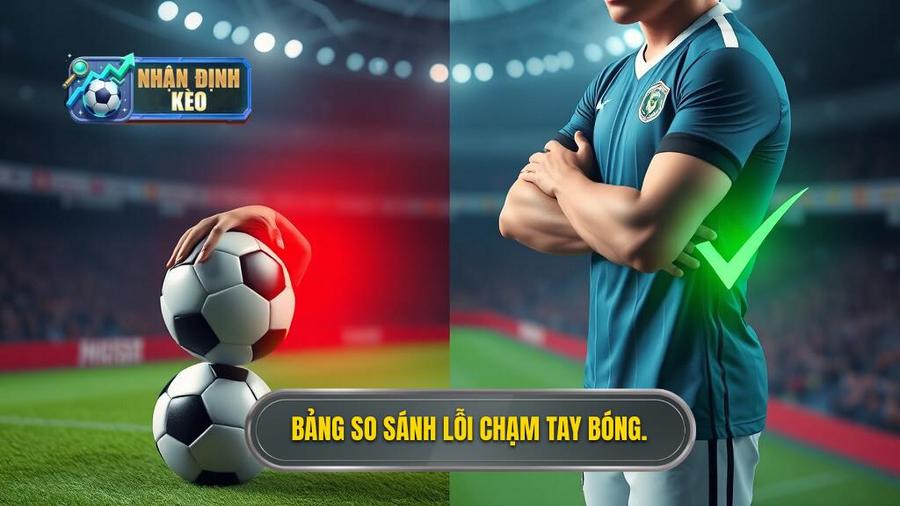 3. Bảng so sánh lỗi chạm tay bóng.