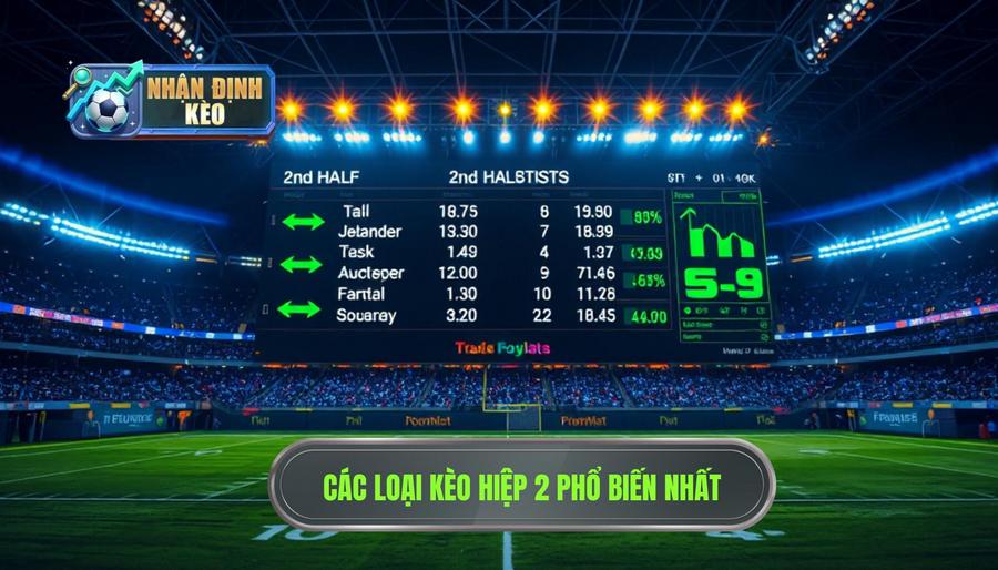 Các loại kèo phổ biến khi nhận định kèo hiệp 2